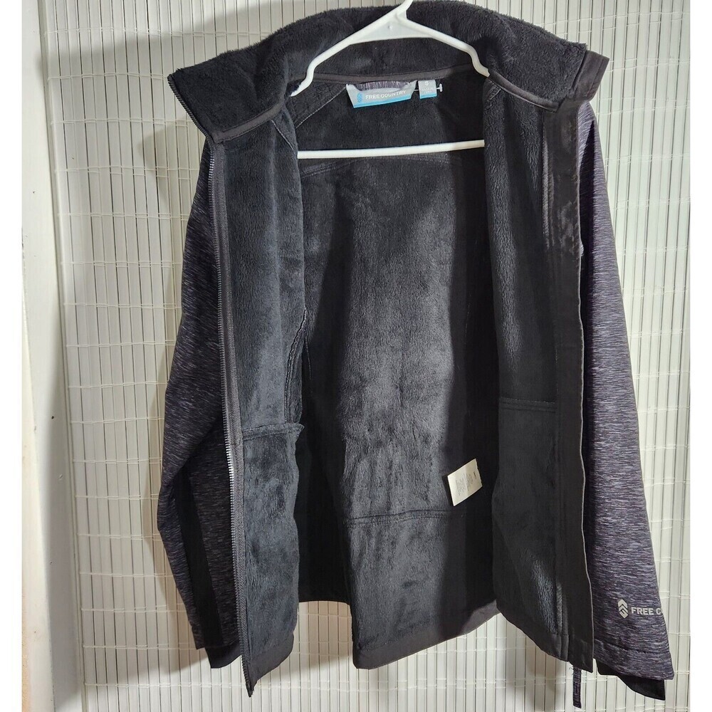 Free Country Jacket Small Heather Color Black Soft shell Lined thumbholes.  New - Picture 2 of 13
